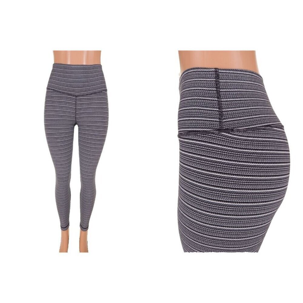 Lululemon High Times Pant Size 4 Textured Stripe Black Deep Coal THROWBACK! - Picture 2 of 13